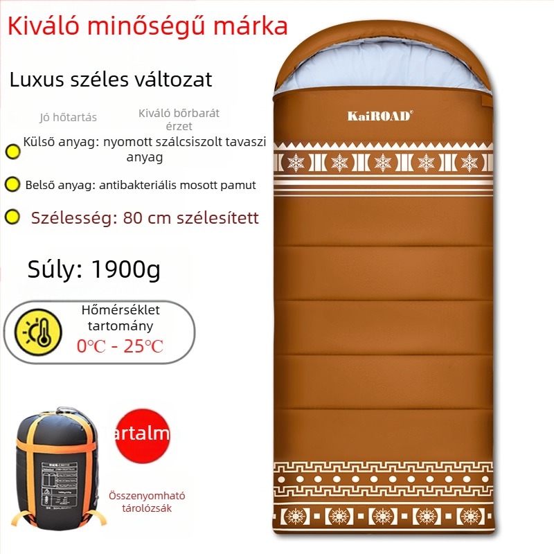 80 cm széles, könnyű luxus hálózsák kültéri kempingezéshez, felnőtteknek, kiváló hőszigetelés