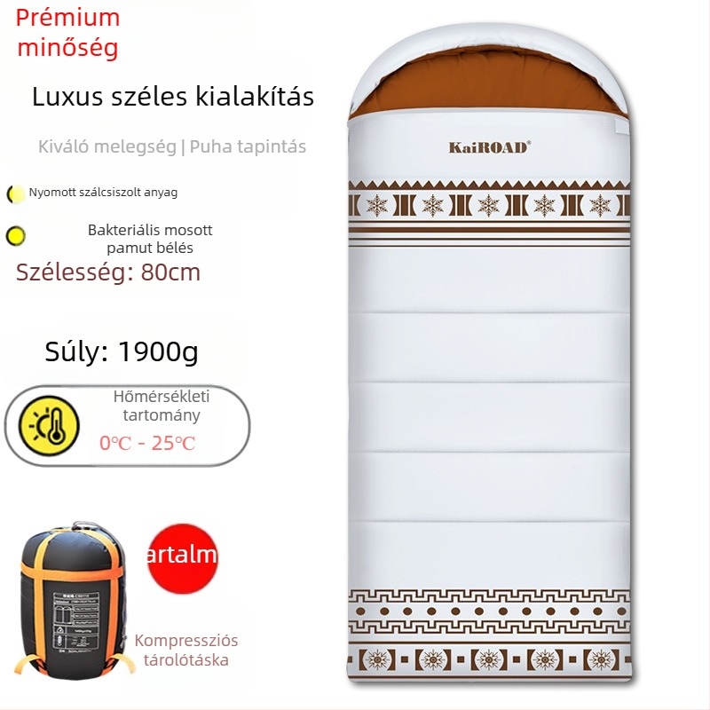 80 cm széles, könnyű luxus hálózsák kültéri kempingezéshez, felnőtteknek, kiváló hőszigetelés