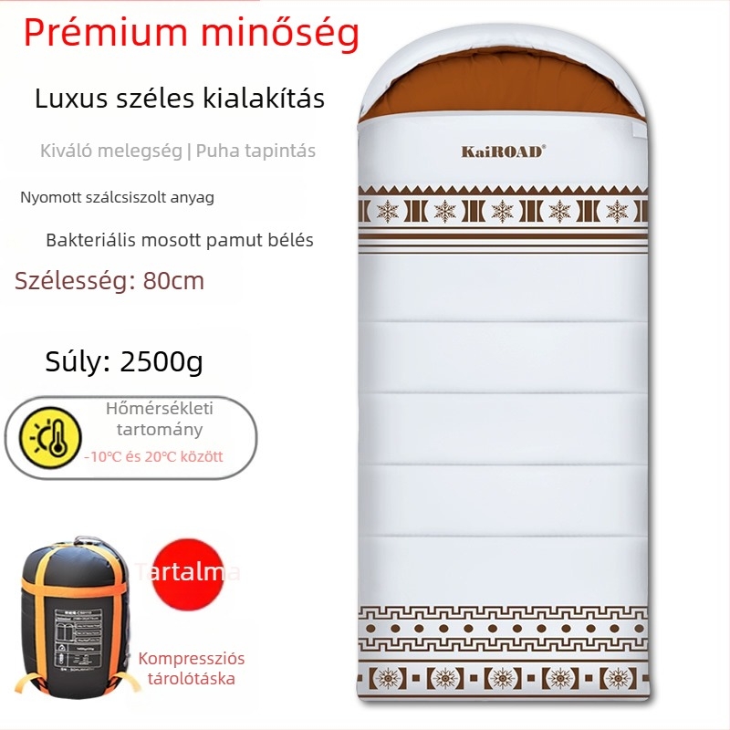 80 cm széles, könnyű luxus hálózsák kültéri kempingezéshez, felnőtteknek, kiváló hőszigetelés