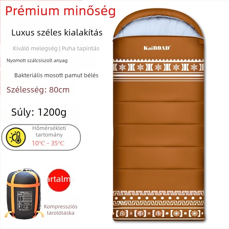 80 cm széles, könnyű luxus hálózsák kültéri kempingezéshez, felnőtteknek, kiváló hőszigetelés