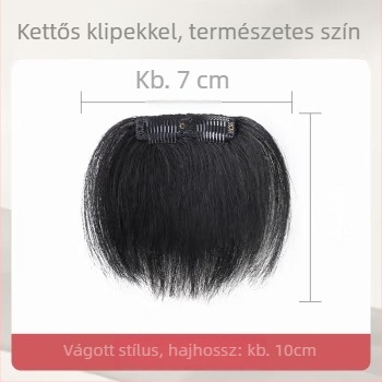 Férfi elülső hajvonalhoz tartozó paróka-darab, egyenes, valódi emberi haj, festhető, klipszes rögzítés