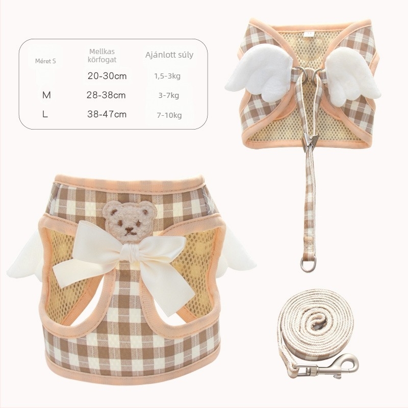 Mellény-stílusú kisállat-hám, poliészter, nem bővíthető húzóöv, Zichen (pet) márka, macskáknak