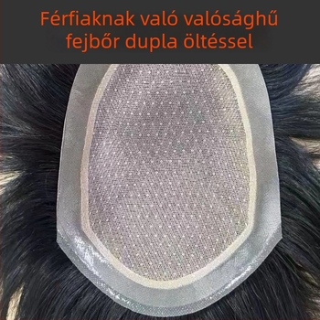 Meiyuexuan Férfi paróka valódi hajból, kézzel szőtt, könnyű és lélegző, természetes megjelenés