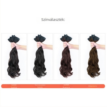 Női paróka, hosszú, volumenes hullámos hajhosszabbító, 60 cm, magas hőállóságú rostok, két klipszes rögzítés