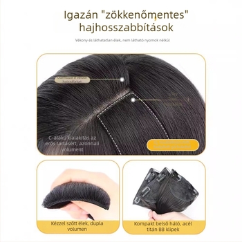 Háromrészes hosszú egyenes klipszes hajhosszabbítás nőknek, láthatatlan varrás nélküli volumen, hőálló szálak