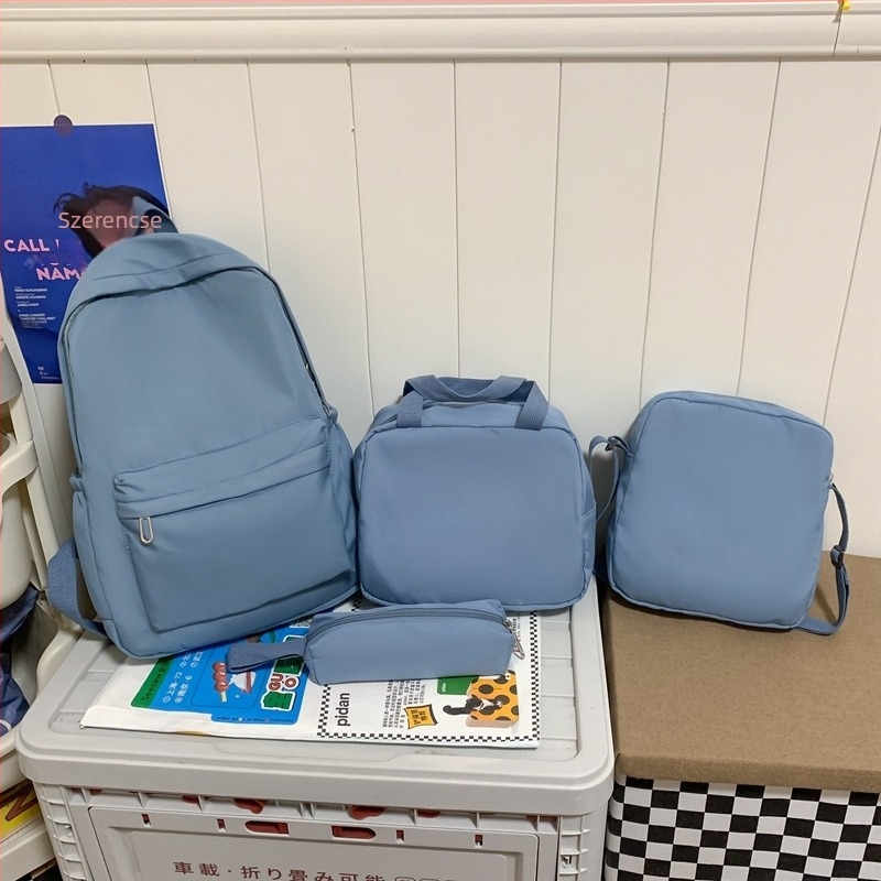 Uniszex iskolatáska japán stílusú kampusz hátizsák nylonból, kapacitás 20–35 liter, kompatibil 12 hüvelykes laptophoz, párnázott vállpántok levegővel