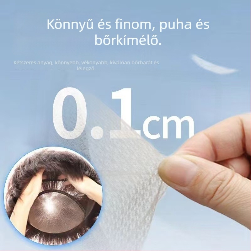 Női paróka valódi emberi hajból, Bob stílus, koreai stílus, kézzel készített, Qi frufruval