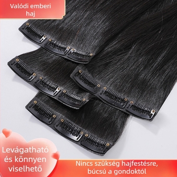 Valódi emberi hajból készült paróka, teljesen kézzel szőtt, egyenes haj, színezhető, modell 001