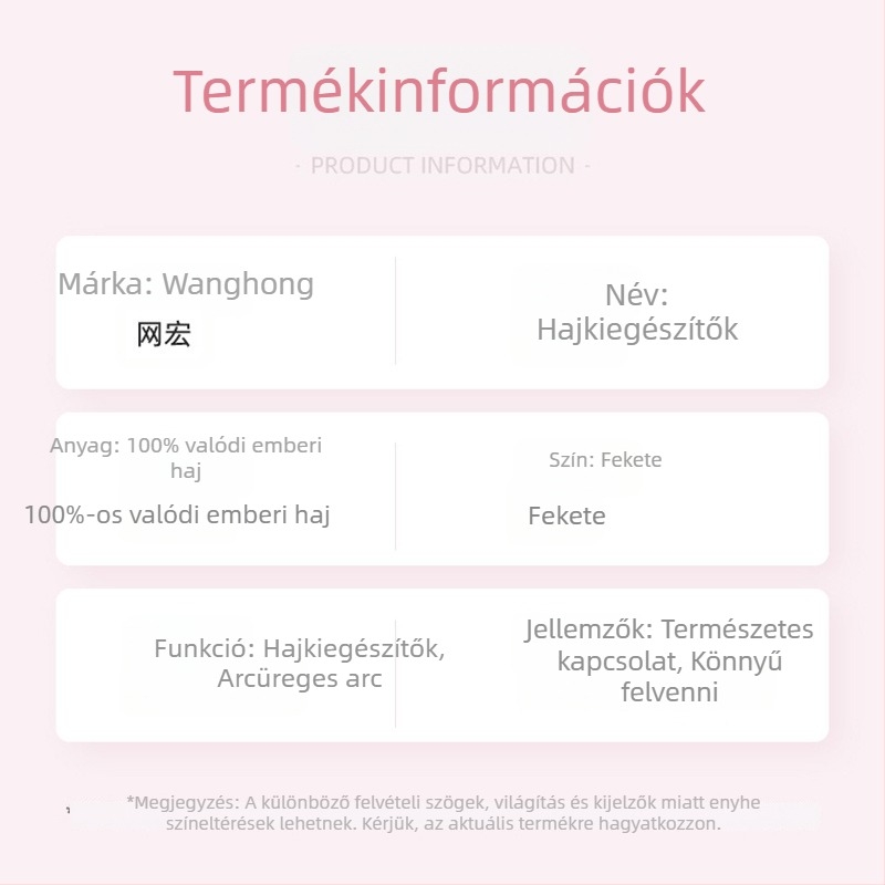 Valódi emberi hajból készült paróka, teljesen kézzel szőtt, egyenes haj, színezhető, modell 001