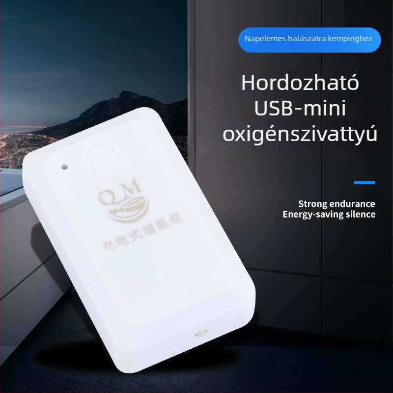 Hordozható akváriumi oxigénszivattyú – DC tápegység, 118 g, Chuangqimei márka