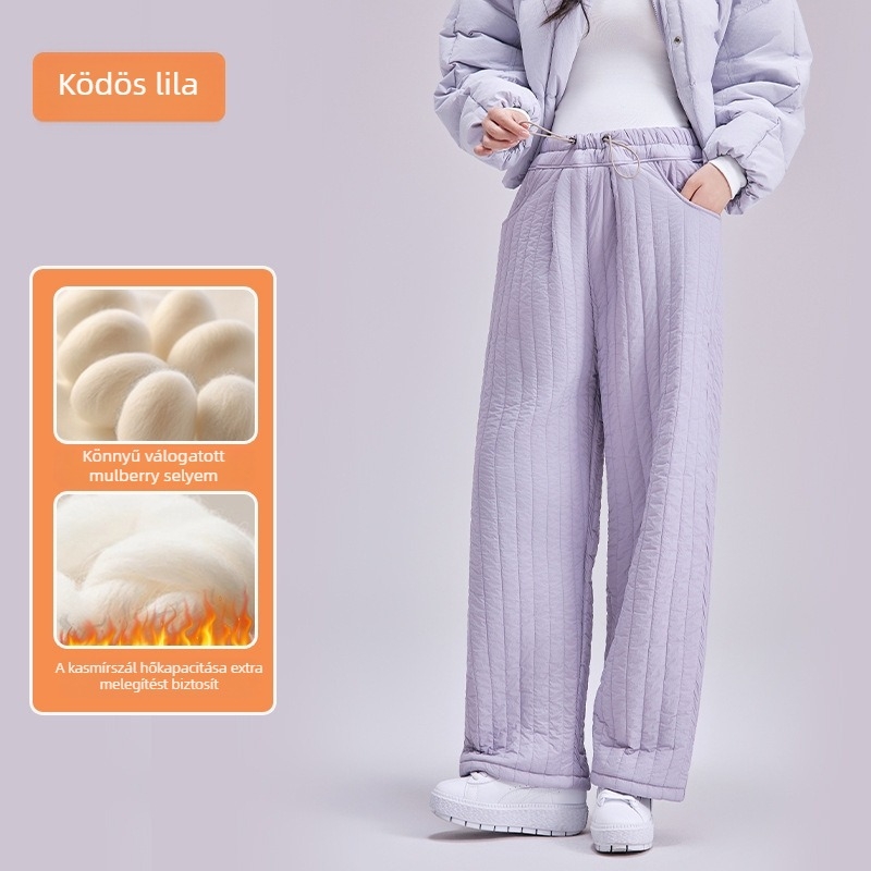 Várandós nőknek terhes nadrág, vastag és meleg, magas derék, hosszú fazon