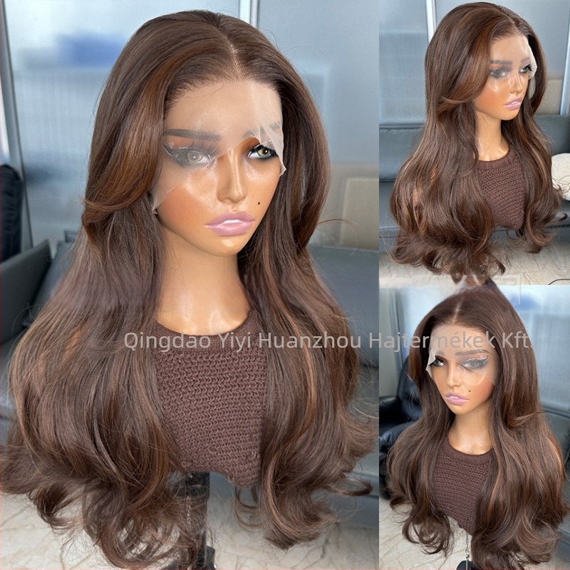 YYSOO kézzel szőtt paróka szintetikus rostokból, japán selyem hatású hajjal, modell 4/30 13x4 002, festhető és permelhető