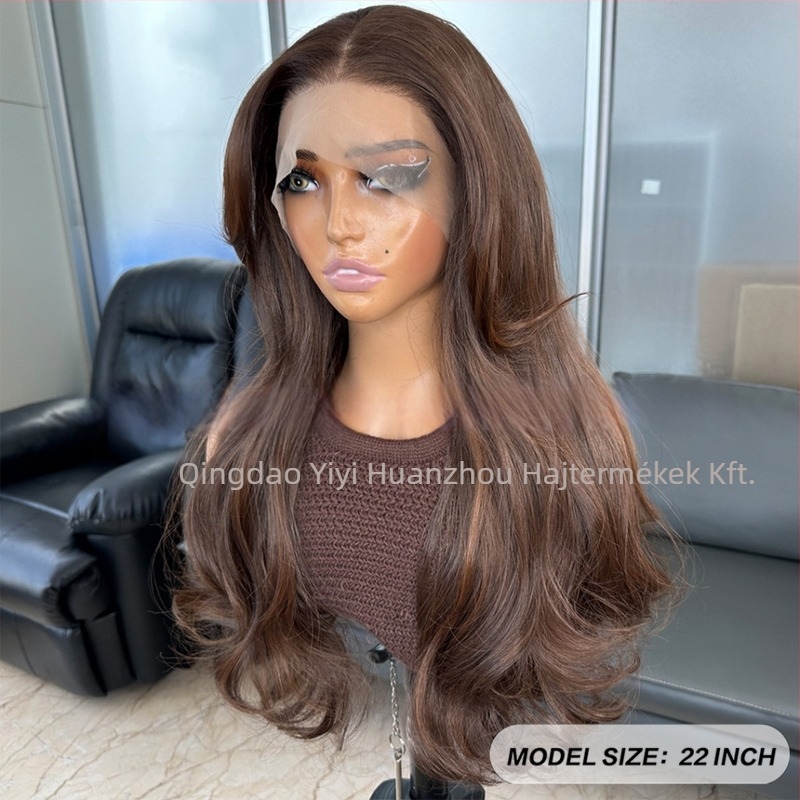 YYSOO kézzel szőtt paróka szintetikus rostokból, japán selyem hatású hajjal, modell 4/30 13x4 002, festhető és permelhető