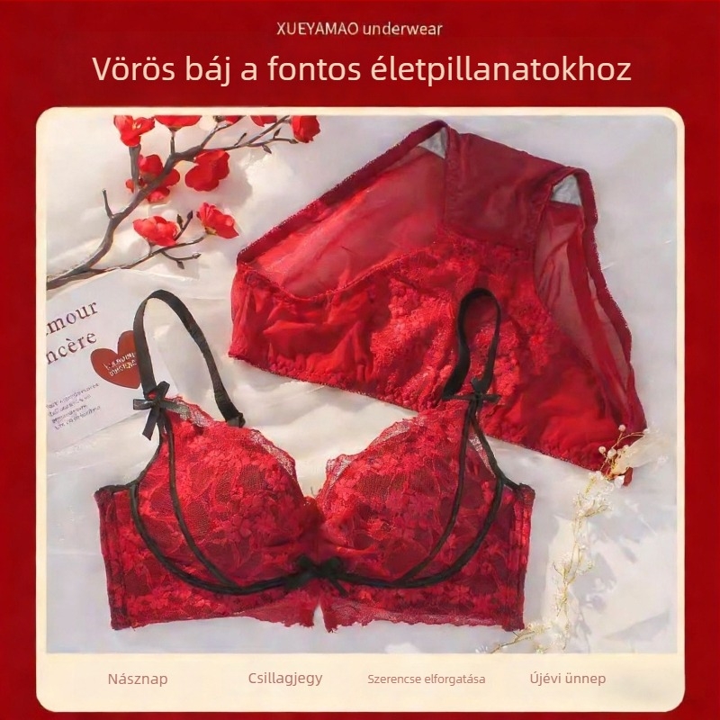 Női fehérnemű készlet – 3/4 kosár, hátoldali négy sor kapocs, rögzített dupla pántok, nylon anyag