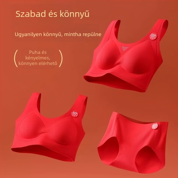 Nylon anyagú, vezeték nélküli, 3/4 kosár, vékony formázott kosár, tank-top stílusú fehérnemű szett