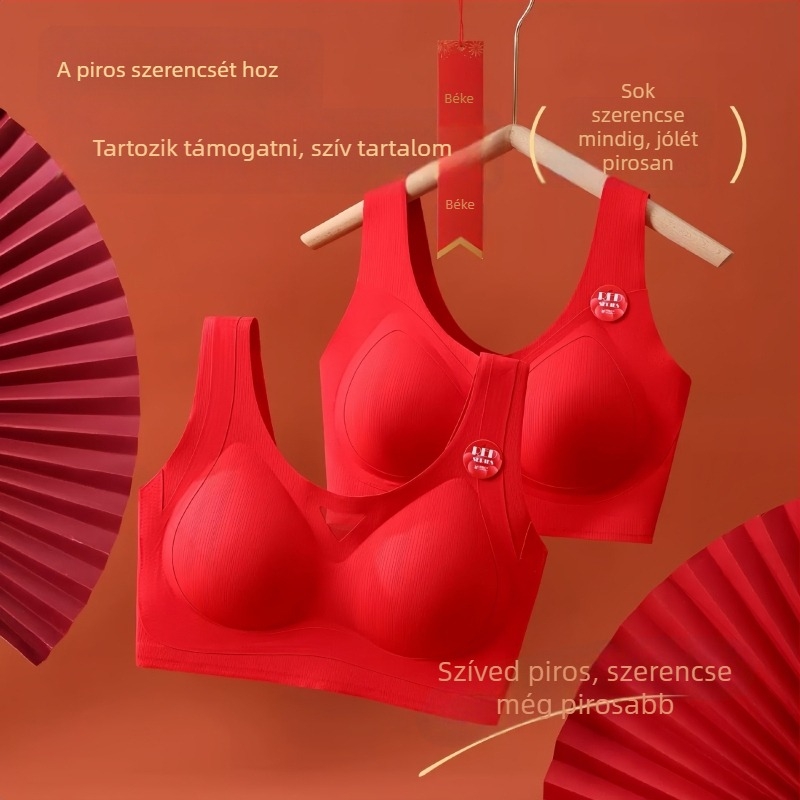 Nylon anyagú, vezeték nélküli, 3/4 kosár, vékony formázott kosár, tank-top stílusú fehérnemű szett