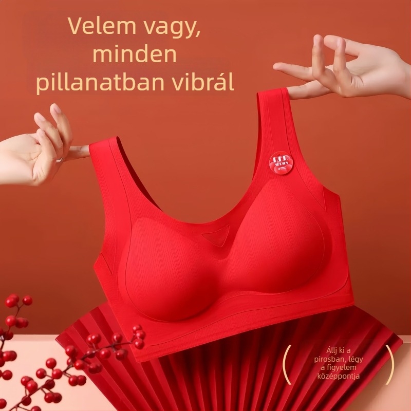 Nylon anyagú, vezeték nélküli, 3/4 kosár, vékony formázott kosár, tank-top stílusú fehérnemű szett