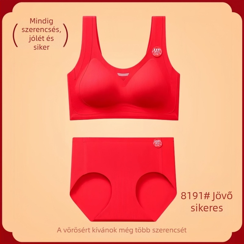 Nylon anyagú, vezeték nélküli, 3/4 kosár, vékony formázott kosár, tank-top stílusú fehérnemű szett