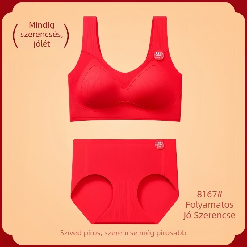 Nylon anyagú, vezeték nélküli, 3/4 kosár, vékony formázott kosár, tank-top stílusú fehérnemű szett