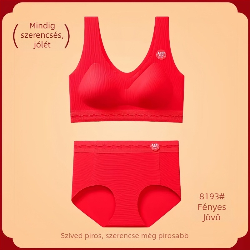 Nylon anyagú, vezeték nélküli, 3/4 kosár, vékony formázott kosár, tank-top stílusú fehérnemű szett