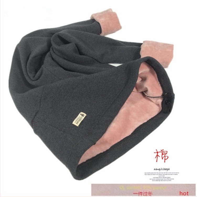 Új stílusú kismama nadrág fleece-béléssel, vastag anyagú, nagy méret, állítható pocak-támasz, koreai stílusú téli kismamaruha