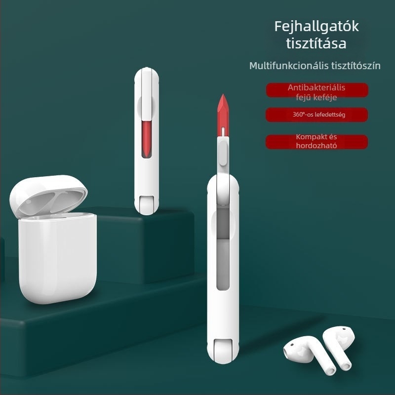 W-666 Tisztító készlet 7 az 1-ben billentyűzet, headset és telefonobjektív tisztításához, logózott OEM, notebookokhoz, számítógépekhez és digitális fényképezőgépekhez