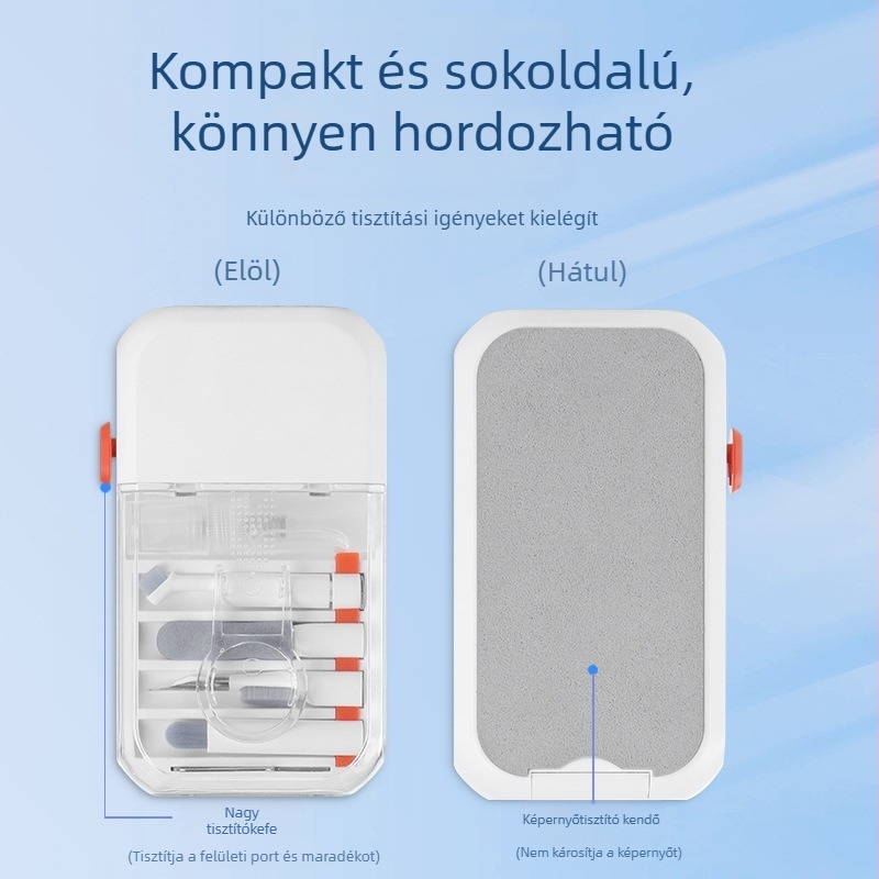 Q14 14-in-1 multifunkcionális billentyűzet tisztító készlet Bluetooth fülhallgató és mobiltelefon-képernyő tisztító tollakkal