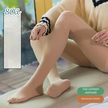 SK8357 Nagy méretű női harisnya, nylon 80D, csípőemelés, tavasz–ősz, átlátszó