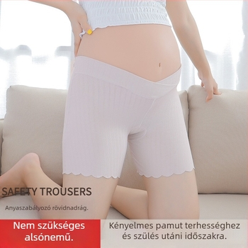 Terhességi fehérnemű hasfal-támogatóval — 95% pamut, laza fazon, közepes vastagság, őszi-téli viselethez