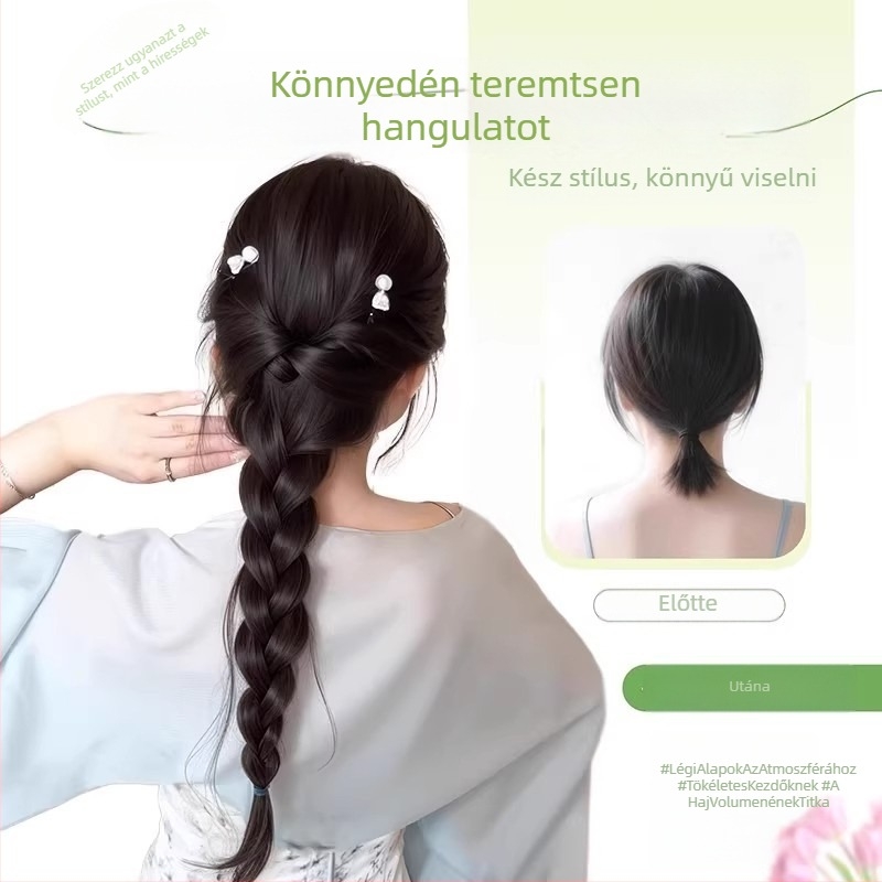 Póni farok fonott paróka: Fishtail és összetartó, hosszú haj; anyag: hőálló huzal; kivitel: mechanikus konstrukció; modell: farok; nem festhető vagy dauerolható