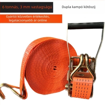 6t Teherautó kötélhúzó, kézi működtetésű, nehéz kivitel, hegesztésmentes, szalagfeszítő