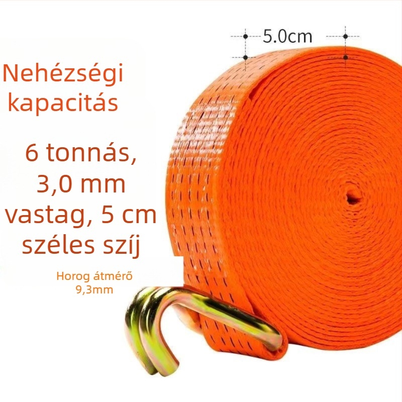 6t Teherautó kötélhúzó, kézi működtetésű, nehéz kivitel, hegesztésmentes, szalagfeszítő