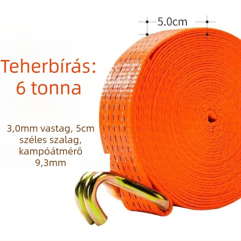 6t Teherautó kötélhúzó, kézi működtetésű, nehéz kivitel, hegesztésmentes, szalagfeszítő