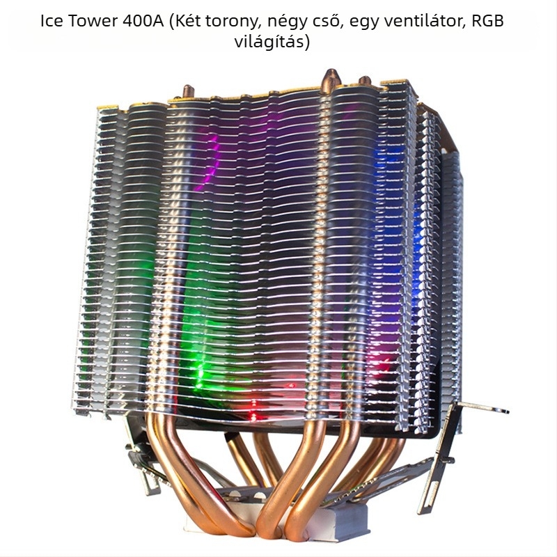 CPU hűtő Ice Tower 600, 6 réz hőcső, réz-alumínium kötés, hidraulikus csapágy, csendes működés, 2000 RPM