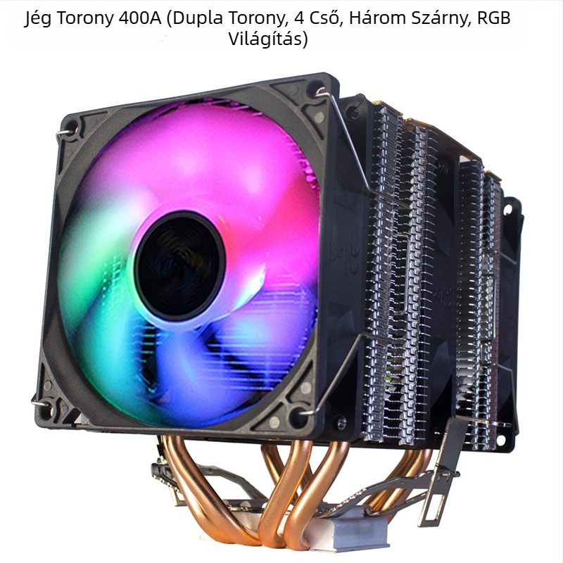 CPU hűtő Ice Tower 600, 6 réz hőcső, réz-alumínium kötés, hidraulikus csapágy, csendes működés, 2000 RPM