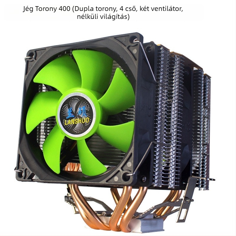 CPU hűtő Ice Tower 600, 6 réz hőcső, réz-alumínium kötés, hidraulikus csapágy, csendes működés, 2000 RPM