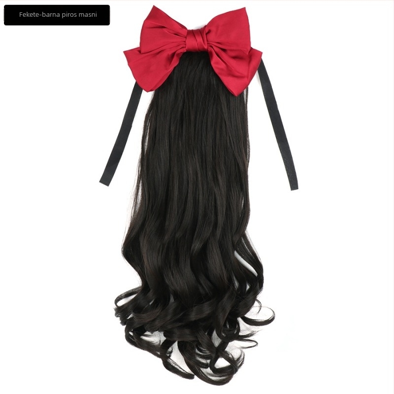 Ponytail paróka hosszú, göndör hajjal és nagy hullámokkal, modell Q46, hőálló rost, festés hő nélkül