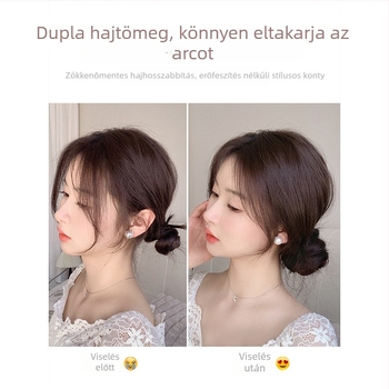 Valódi hajból készült konty-kiegészítő és styling eszköz volümös frizurához, többszálas póthaj, copfgyűrű