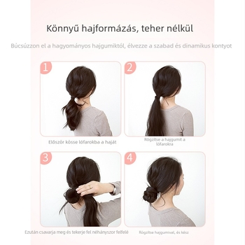Valódi hajból készült konty-kiegészítő és styling eszköz volümös frizurához, többszálas póthaj, copfgyűrű
