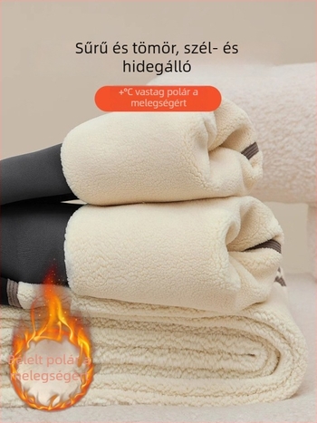 Kismama nadrág fleece béléssel, meleg őszi-téli szezonra, magas derék a has támogatásáért, jóga és sport