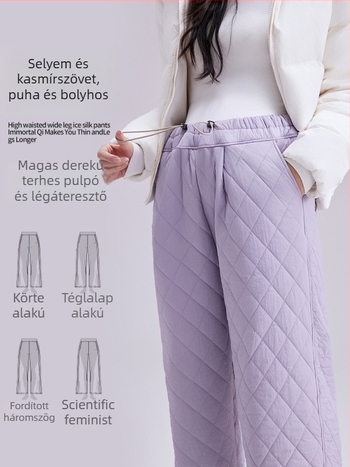 Kismama széles lábú téli nadrág, vastag anyag, magas derék, nejlon anyag, húzózsinór a pocak támogatásáért, hosszú sportnadrág