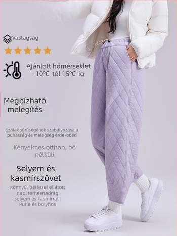 Kismama széles lábú téli nadrág, vastag anyag, magas derék, nejlon anyag, húzózsinór a pocak támogatásáért, hosszú sportnadrág