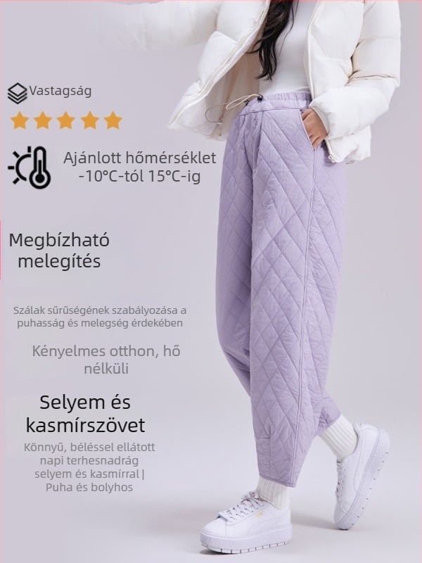 Kismama széles lábú téli nadrág, vastag anyag, magas derék, nejlon anyag, húzózsinór a pocak támogatásáért, hosszú sportnadrág