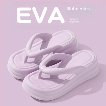 Női vastag talpú flip-flopok, EVA felsőrész és EVA talp, chevron mintás lábujjdesign, koreai stílus, nyár 2024