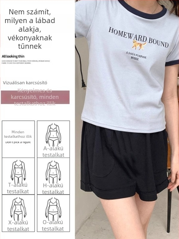 Női terhességi shortok nyárra, vékonyak és légáteresztők, lazán szabott, 3/4 hossz, hasi támasz