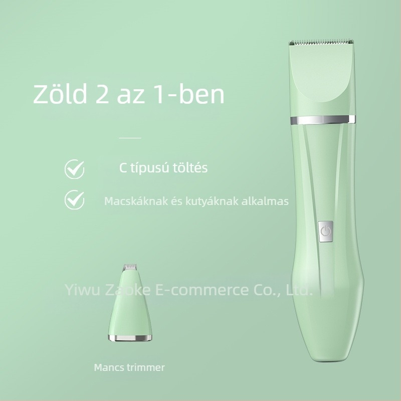 4 az 1-ben elektromos kisállat-trimmer macskáknak és kutyáknak, szőr vágás, körömreszelő, mosóható