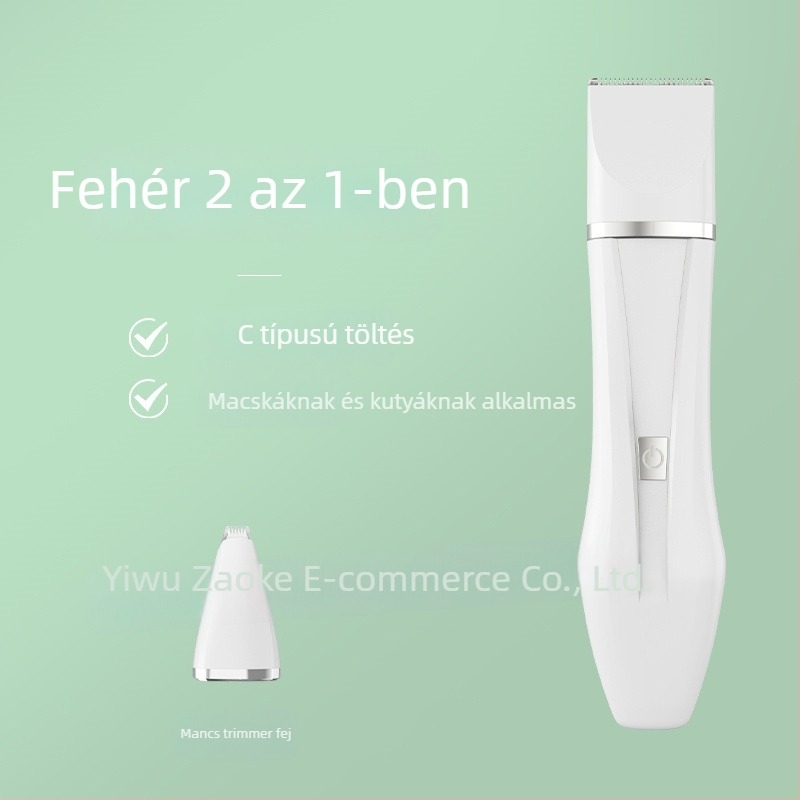 4 az 1-ben elektromos kisállat-trimmer macskáknak és kutyáknak, szőr vágás, körömreszelő, mosóható