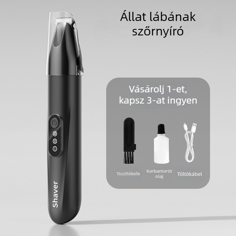 Háziállatok szőrzetvágója széles pengével, újratölthető, csendes működés, macskáknak és kutyáknak, modell H8