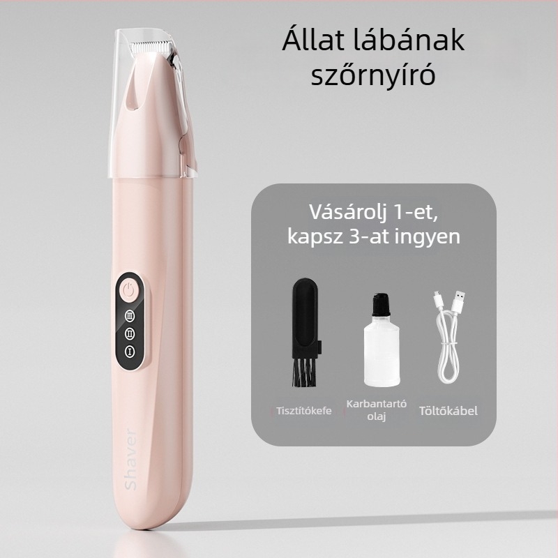 Háziállatok szőrzetvágója széles pengével, újratölthető, csendes működés, macskáknak és kutyáknak, modell H8