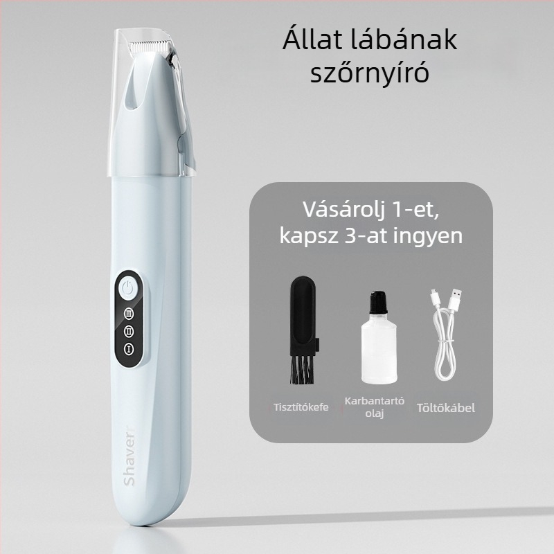 Háziállatok szőrzetvágója széles pengével, újratölthető, csendes működés, macskáknak és kutyáknak, modell H8